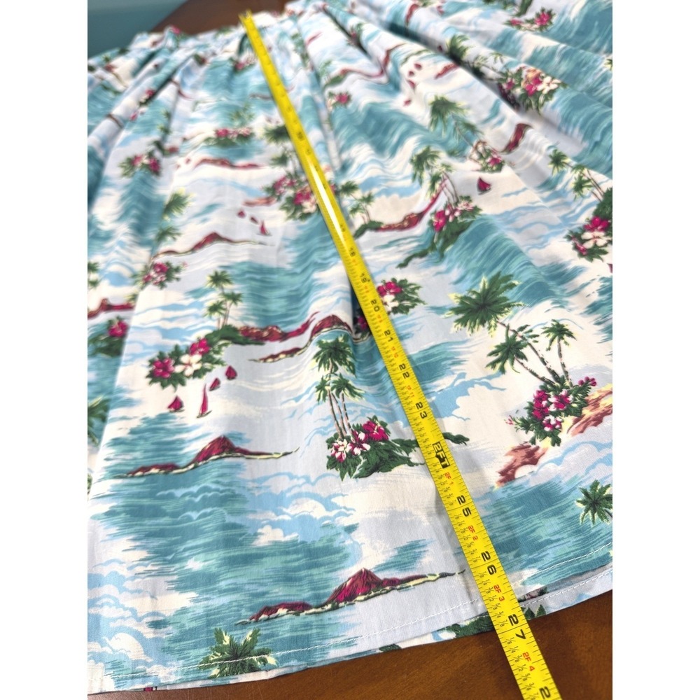 Hell Bunny Nissi Skirt NEW Womens XS 50s Midi Tropical Tiki Retro Pleated Pin Up - Picture 7 of 8